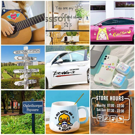 Cricut-kompatibel: 80 selbstklebende Vinylfolien (30,5 x 30,5 cm) – inkl. Transferfolie – Buntes Permanent-Set