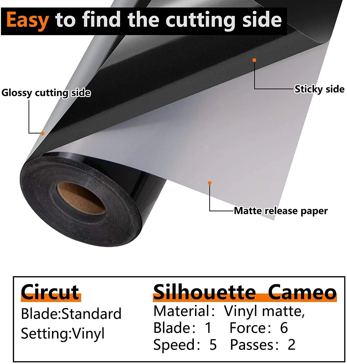 Cricut-kompatibel: Glänzende Permanent-Vinylfolie – 30 x 900 cm – Selbstklebende Deko-Folie für DIY-Projekte