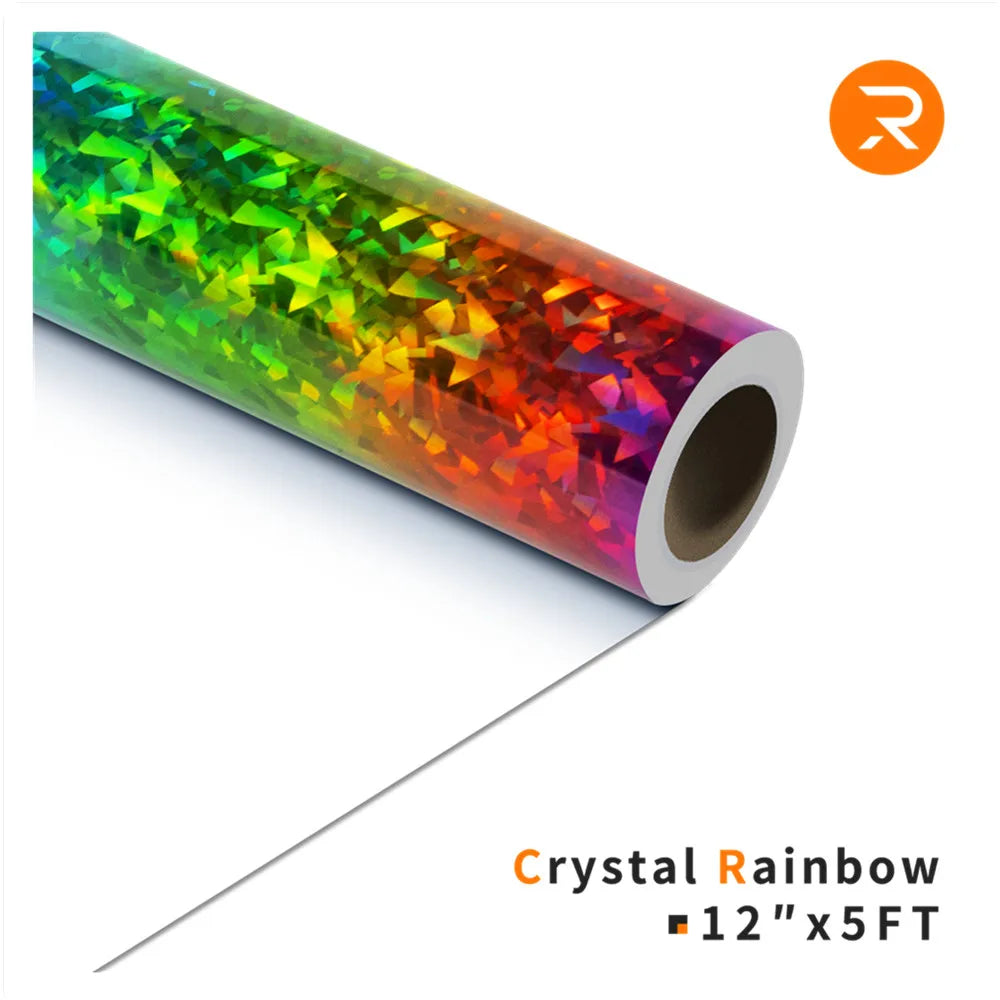 Cricut-kompatibel: Holografische HTV-Folie – Metallic Crystal – 30 x 150 cm – Flexfolie zum Aufbügeln