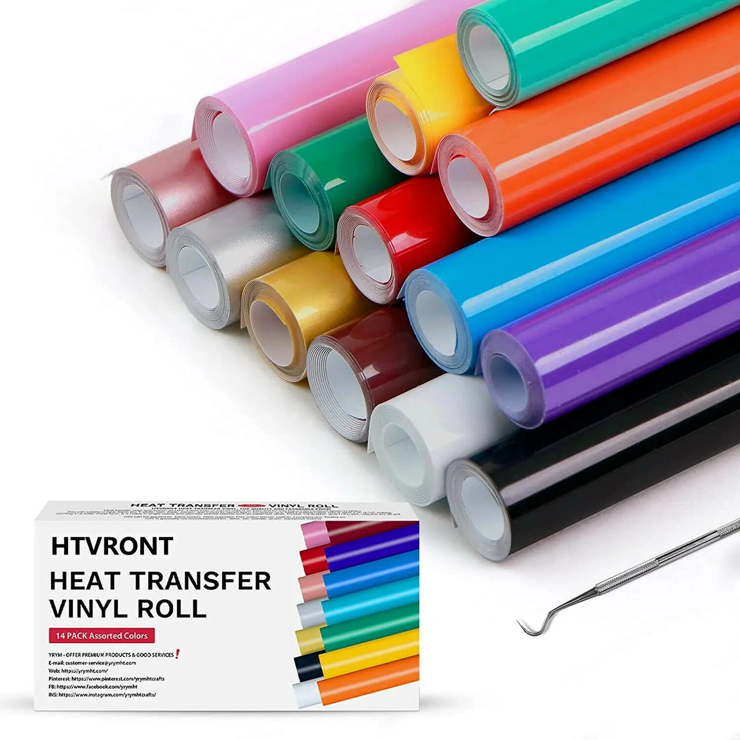 Cricut-kompatibel: 20er/14er Set HTV-Flexfolien – 30 x 90 cm – PU-Bügelfolie zum Aufpressen für DIY-Textildruck
