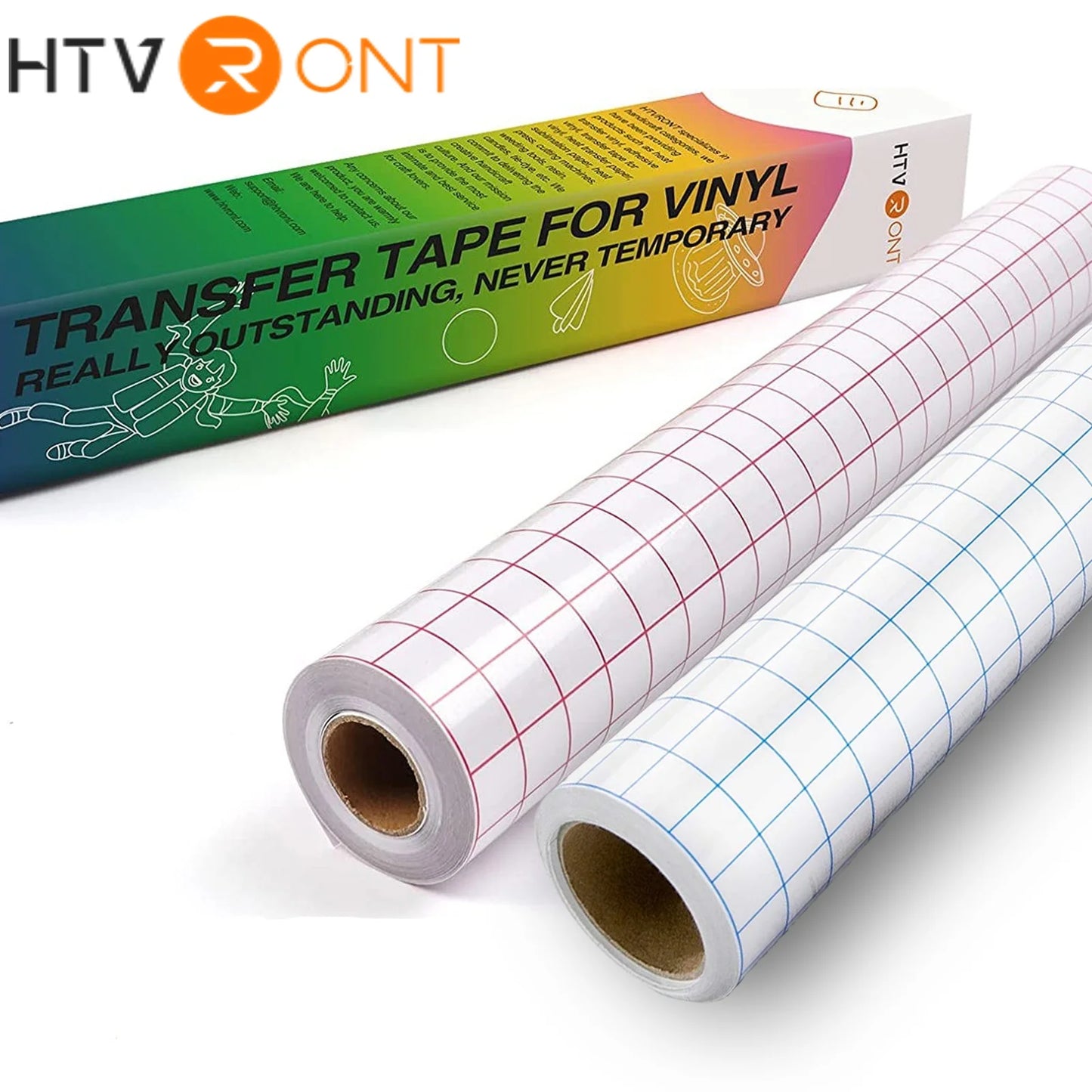 Cricut-kompatibel: Transparentes Transferpapier mit Raster – 30 x 1525 cm – Übertragungsfolie für Vinylprojekte