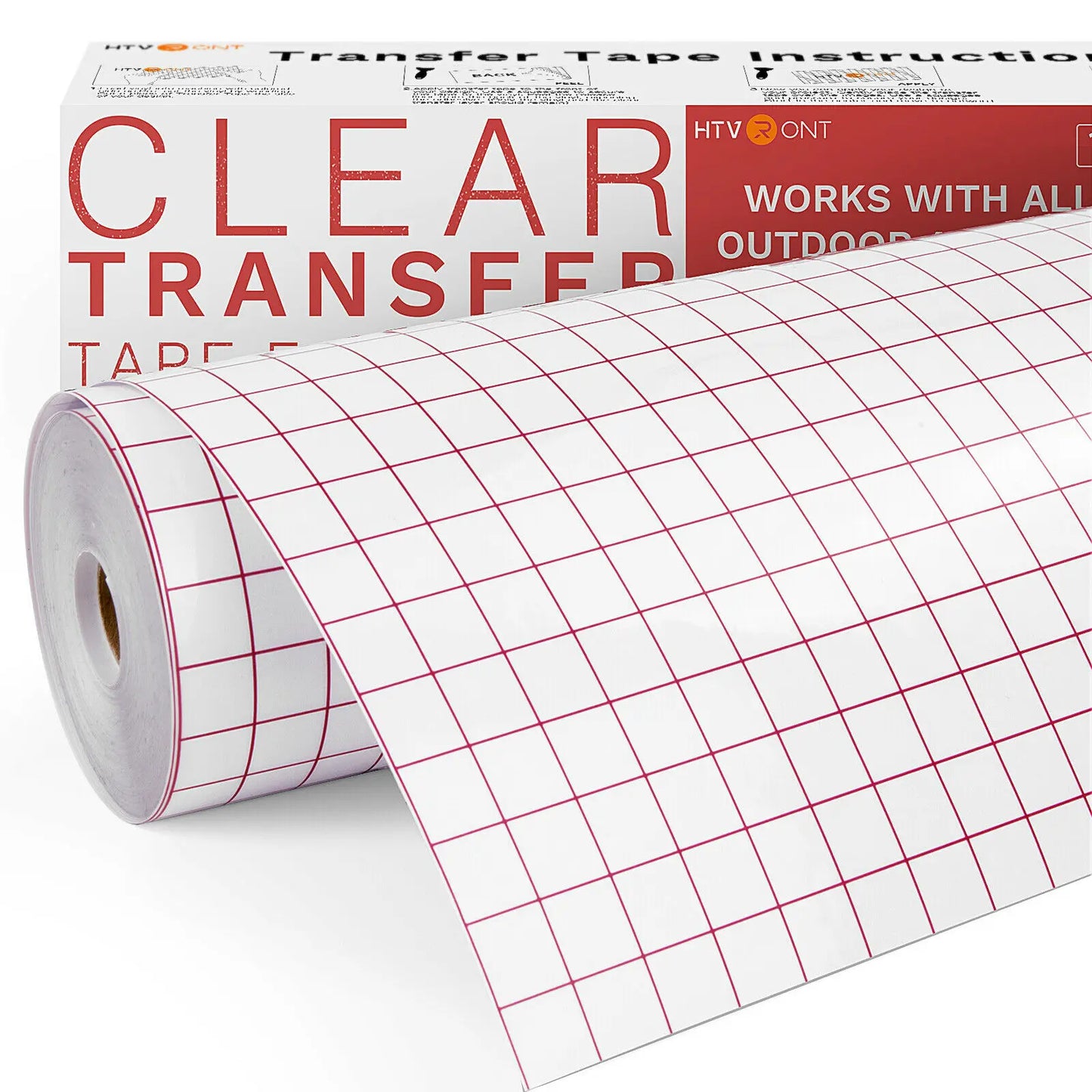 Cricut-kompatibel: Transparentes Transferpapier mit Raster – 30 x 1525 cm – Übertragungsfolie für Vinylprojekte