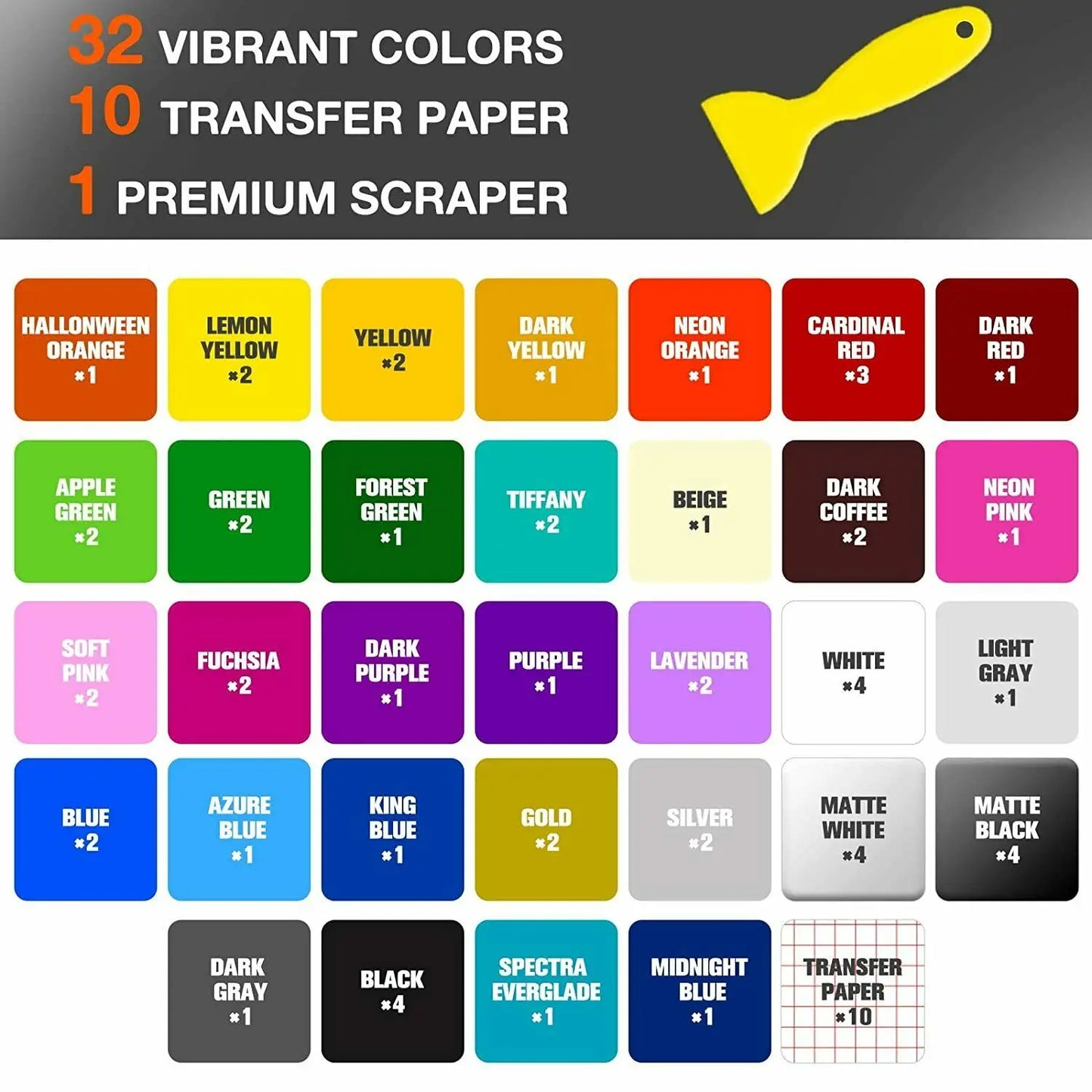 Cricut-kompatibel: 80 selbstklebende Vinylfolien (30,5 x 30,5 cm) – inkl. Transferfolie – Buntes Permanent-Set