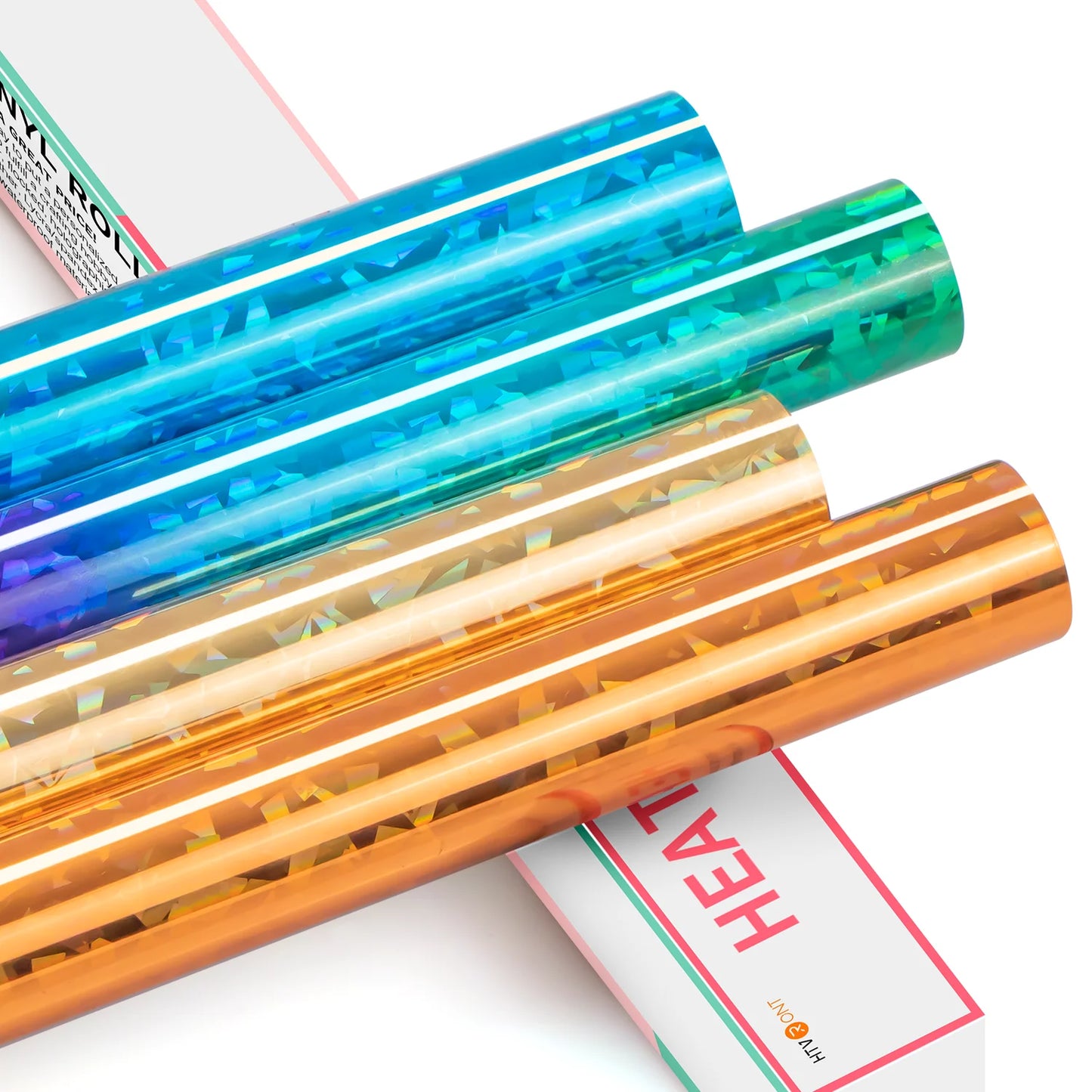 Cricut-kompatibel: Holografische HTV-Folie – Metallic Crystal – 30 x 150 cm – Flexfolie zum Aufbügeln