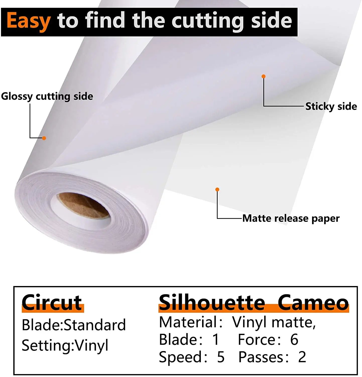 Cricut-kompatibel: Glänzende Permanent-Vinylfolie – 30 x 900 cm – Selbstklebende Deko-Folie für DIY-Projekte