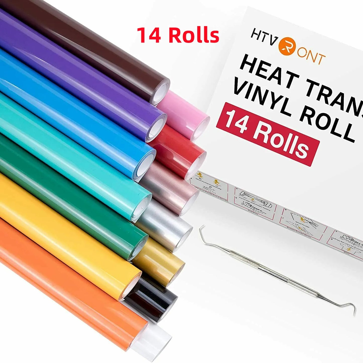 Cricut-kompatibel: 20er/14er Set HTV-Flexfolien – 30 x 90 cm – PU-Bügelfolie zum Aufpressen für DIY-Textildruck