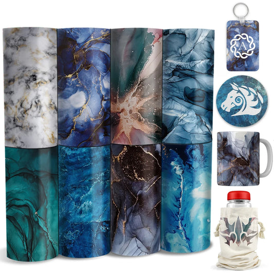 Cricut-kompatibel: 17-teiliges Marmor-Transfer-Infusible-Ink-Bundle – 30,5 x 30,5 cm