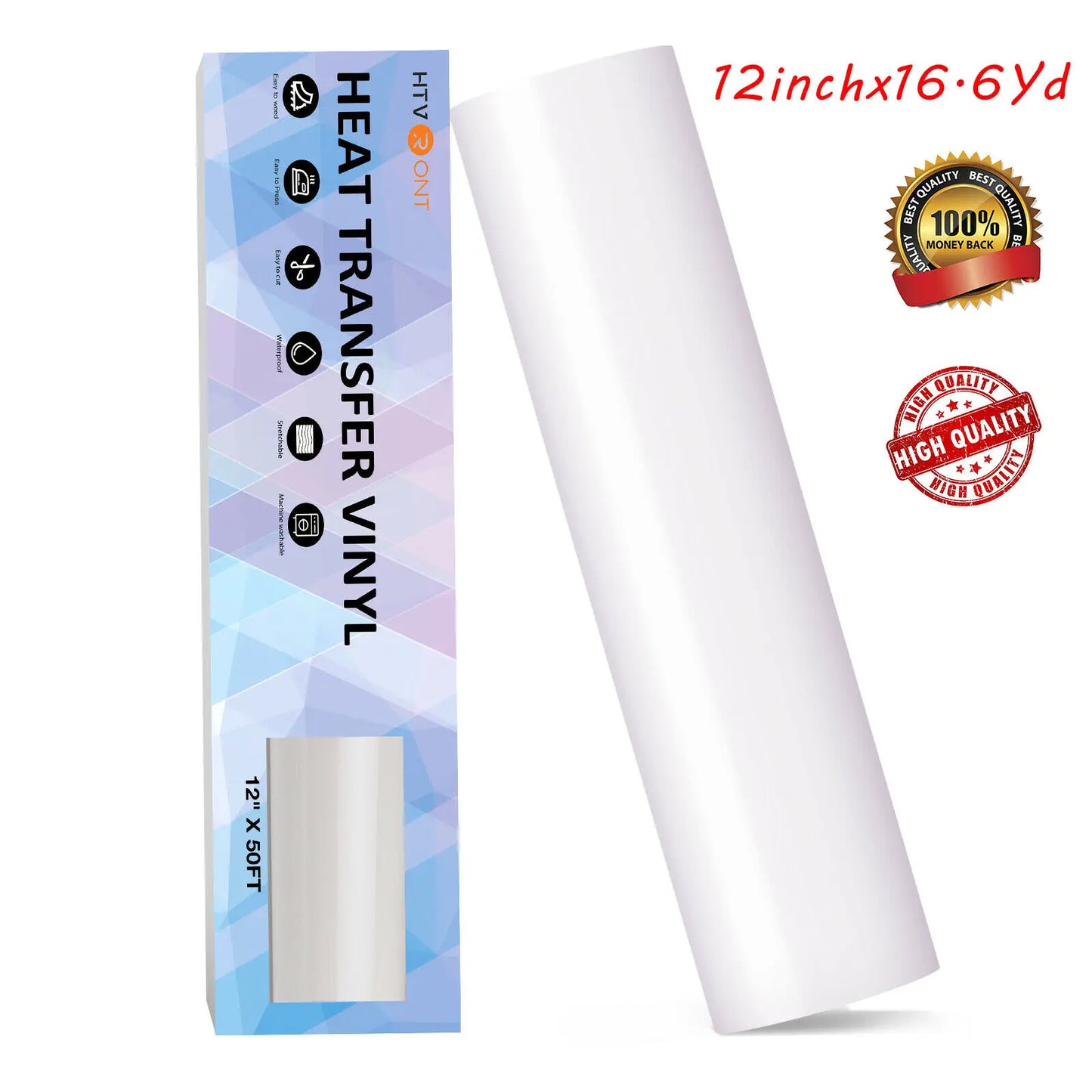 Cricut-kompatibel: HTV-Flexfolie – 30 x 1500 cm – PU-Bügelfolie auf Rolle für DIY-Textildruck & Plotterprojekte