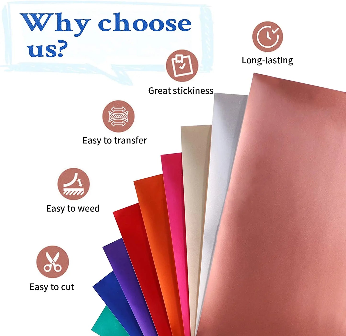 Cricut-kompatibel: 9 Bogen Matte Metallic Permanent Vinyl – 30,5 × 30,5 cm – Selbstklebende Folie für Plotter & DIY-Deko