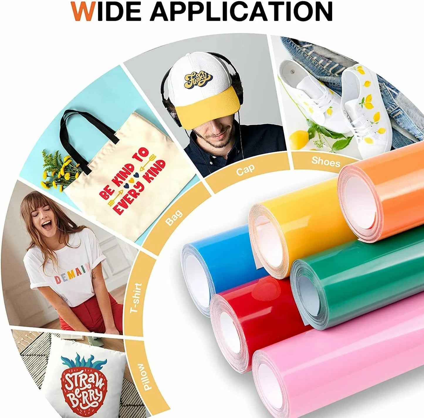 Cricut-kompatibel: 14 HTV-Rollen – 30 x 90 cm – Buntes PU-Flexfolien-Set zum Aufbügeln für Textilien & Geschenke