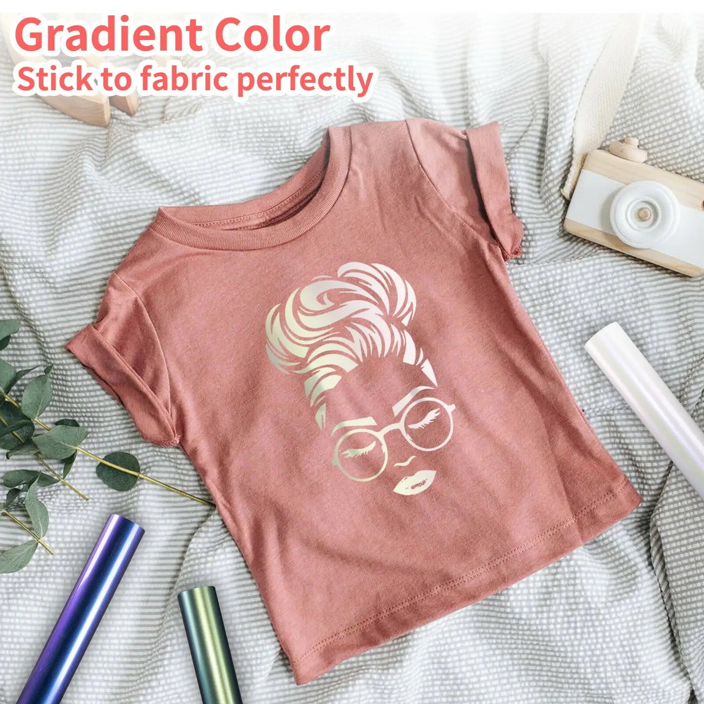 Cricut-kompatibel: Chamäleon HTV-Folie mit Farbverlauf – 30 x 150 cm – Farbwechsel-Flexfolie zum Aufbügeln