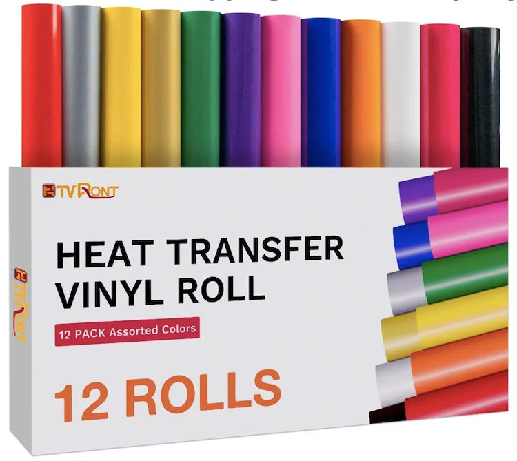 Statt 120 € – jetzt nur 60 € (Rabatt wird automatisch an der Kasse abgezogen) | Cricut-kompatibel: 12 HTV-Rollen – 30 x 152 cm
