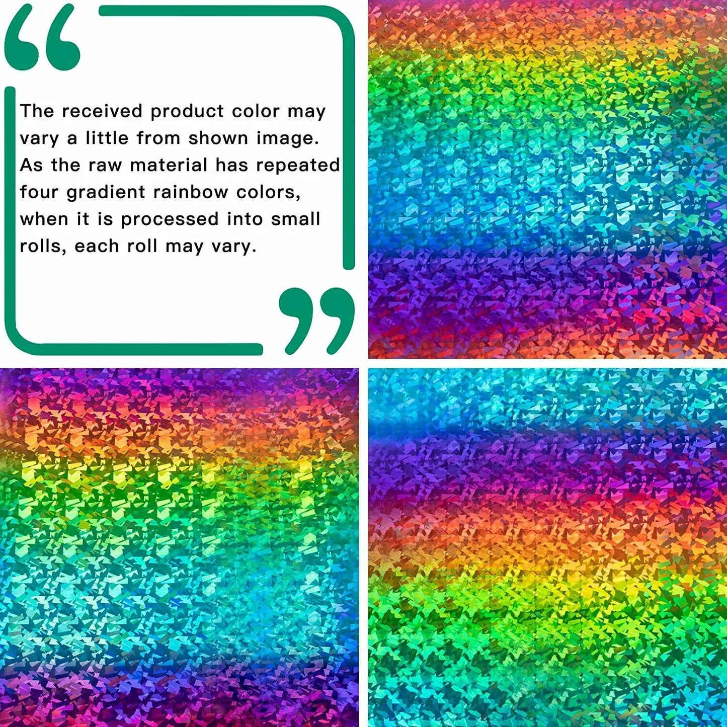 Cricut-kompatibel: Holografische HTV-Folie – Metallic Crystal – 30 x 150 cm – Flexfolie zum Aufbügeln