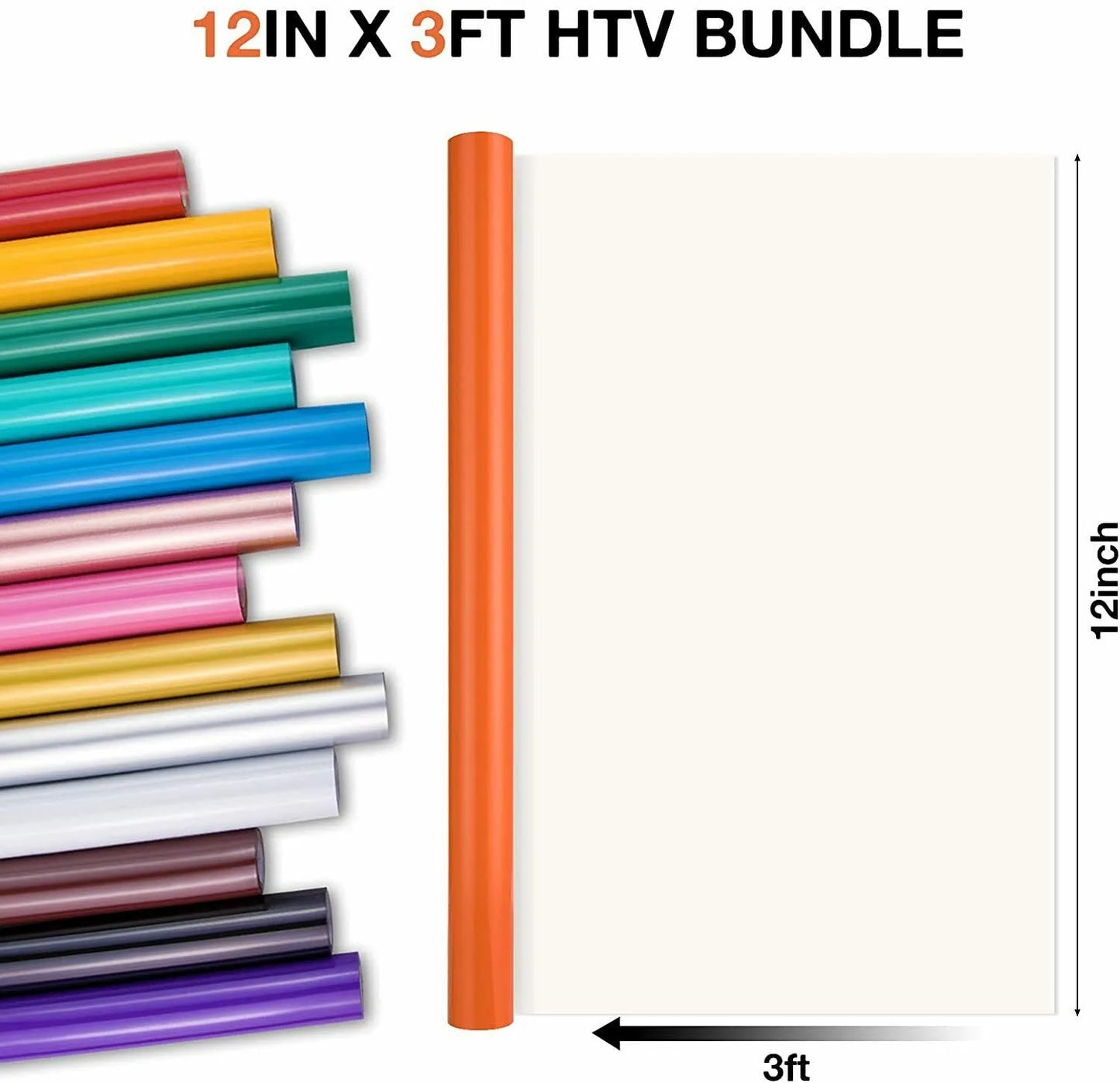 Cricut-kompatibel: 20er/14er Set HTV-Flexfolien – 30 x 90 cm – PU-Bügelfolie zum Aufpressen für DIY-Textildruck