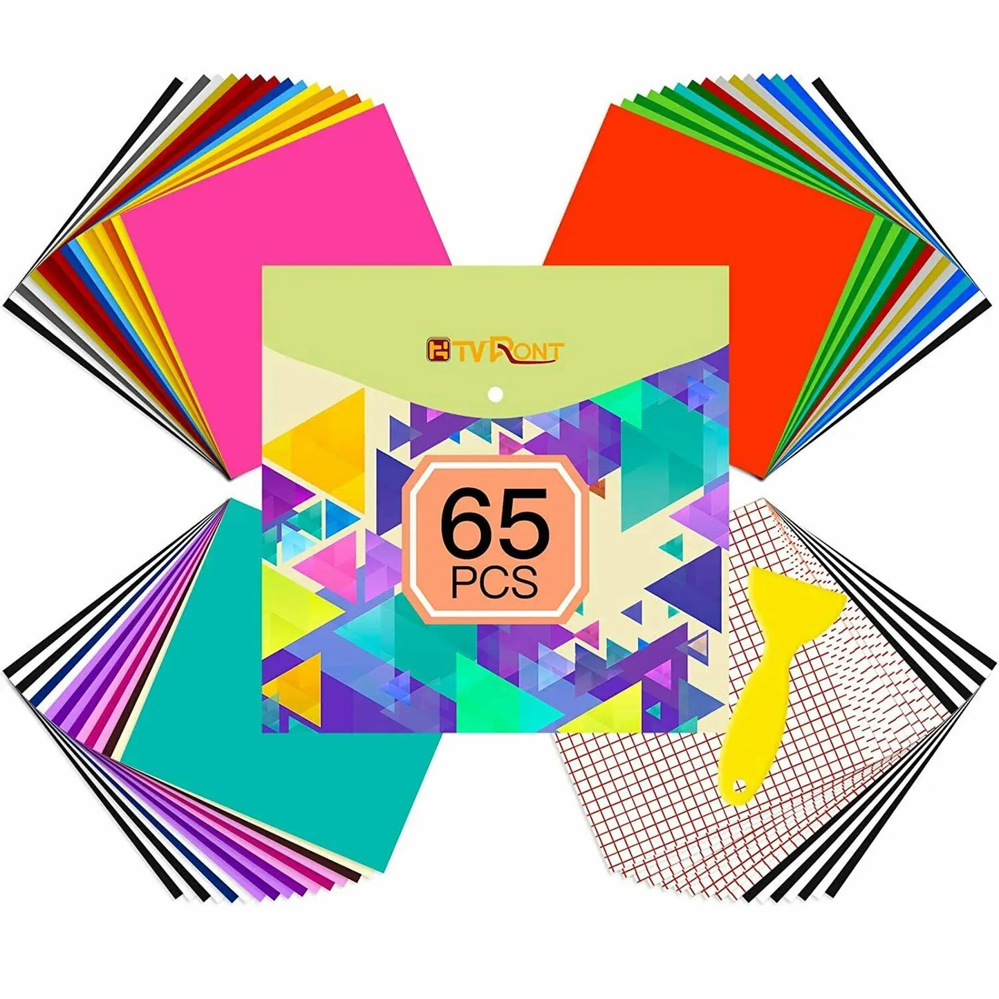 Cricut-kompatibel: 80 selbstklebende Vinylfolien (30,5 x 30,5 cm) – inkl. Transferfolie – Buntes Permanent-Set
