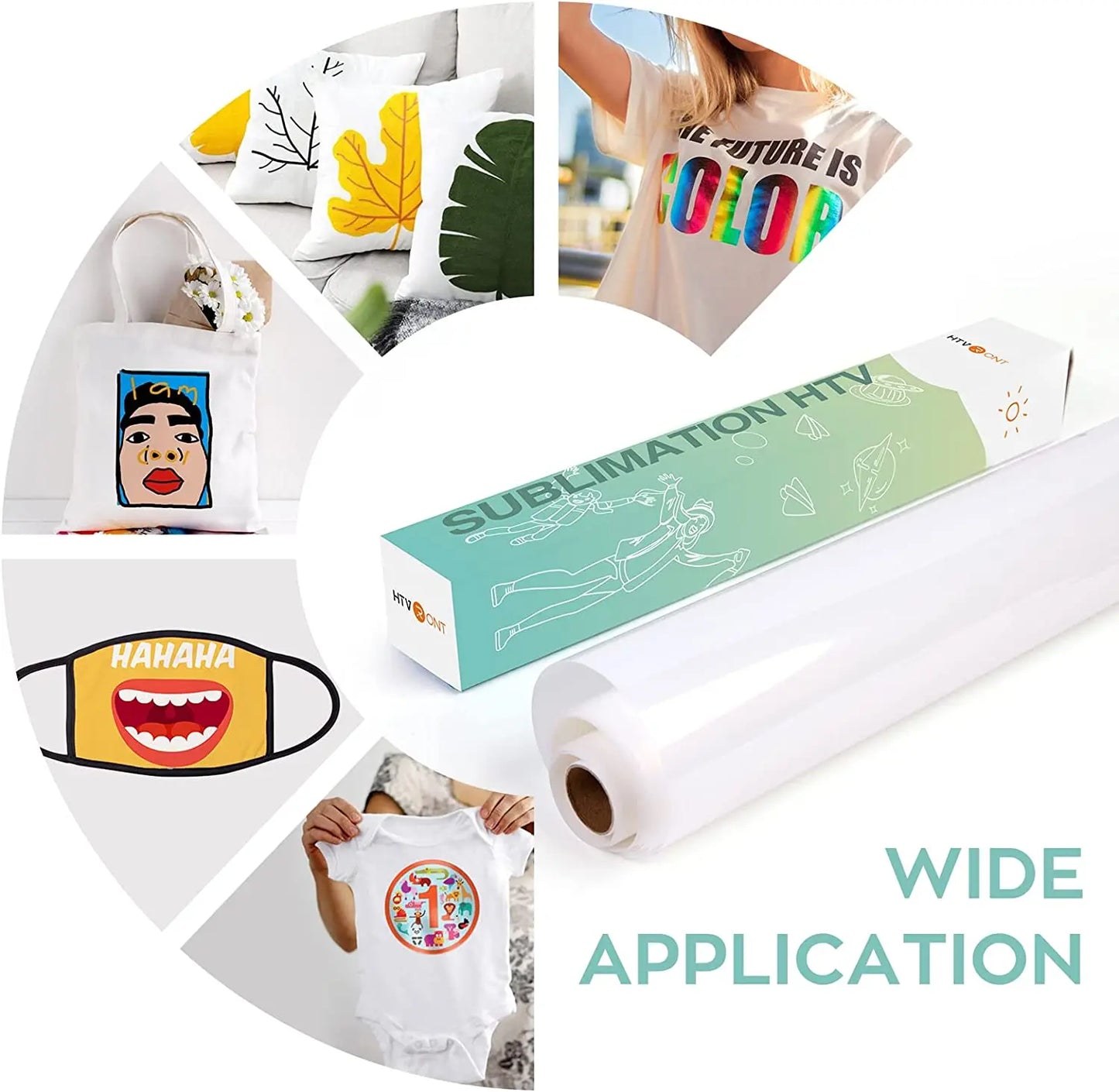 Cricut-kompatibel: Sublimations-HTV – Matt – 30 x 152 cm – Für helle Baumwollstoffe & DIY-Textildruck