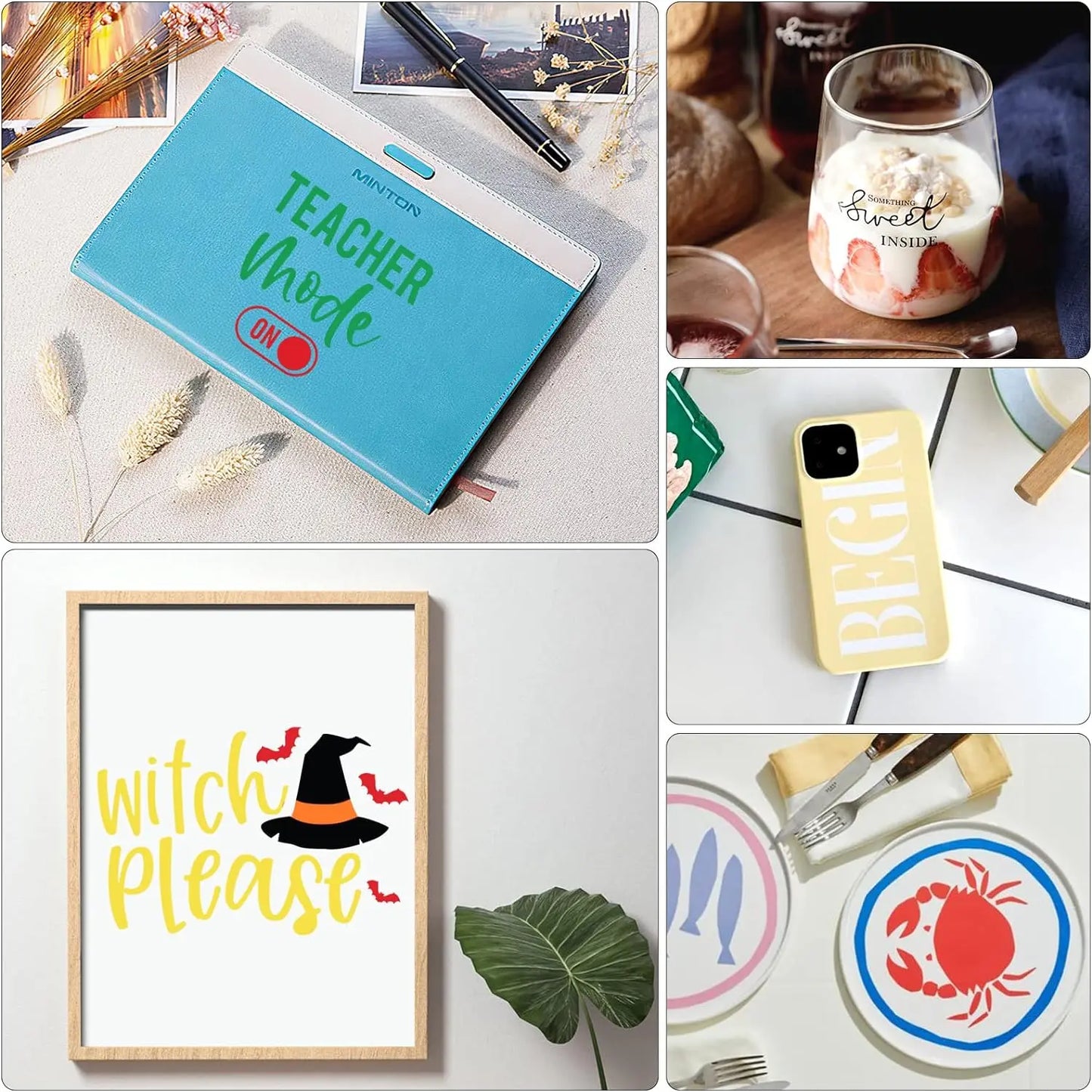 Cricut-kompatibel: 14/18 Rollen Permanent Vinyl – Bunte Plotter-Klebefolie 12x91 cm für Tassen, Gläser, Handyhüllen & mehr