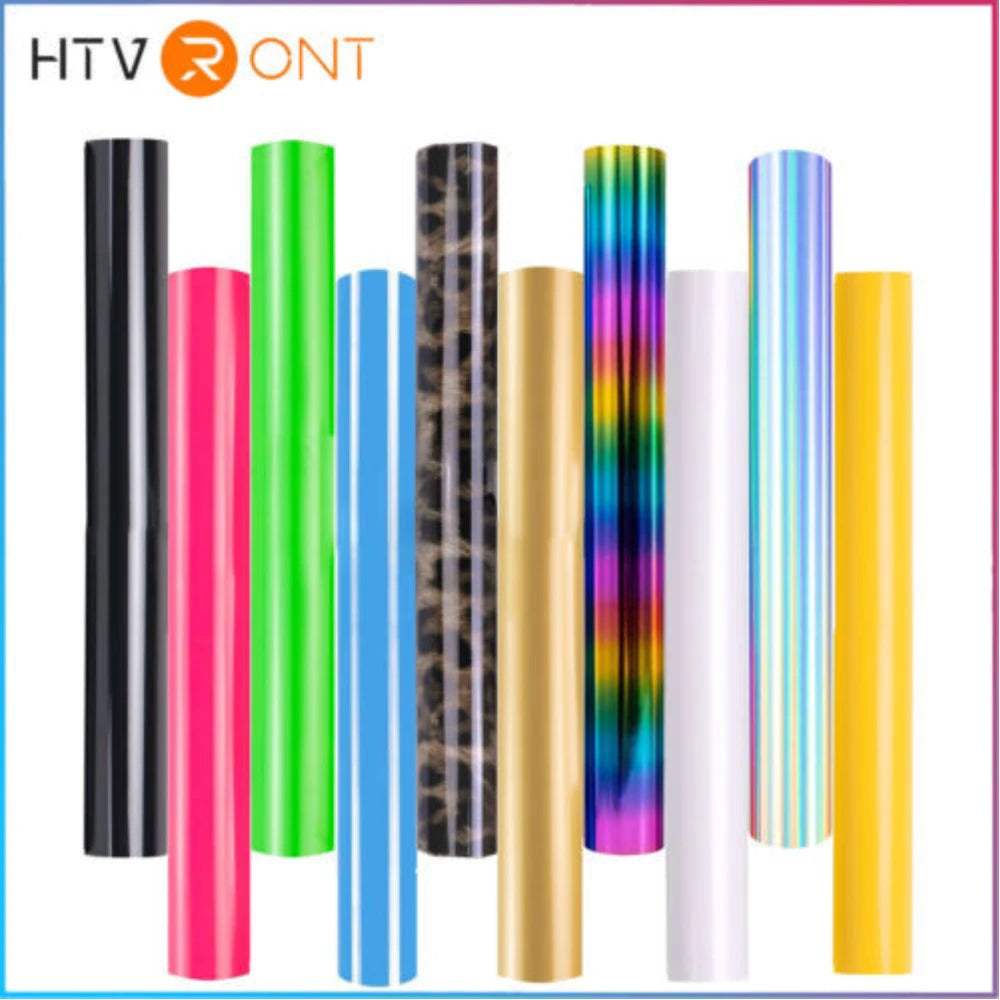 Cricut-kompatibel: 10 HTV-Rollen – 30 x 152 cm – Flexfolien-Set zum Aufbügeln für Textilien & DIY-Projekte