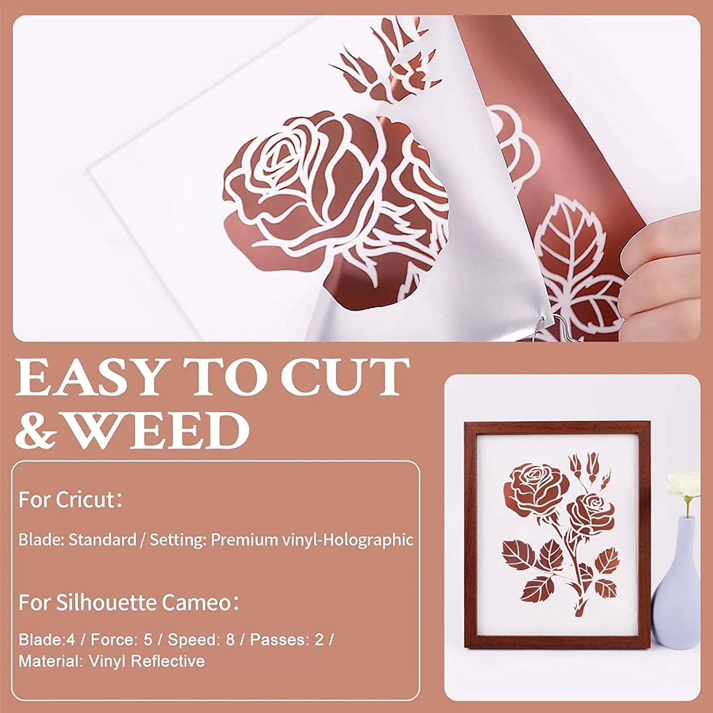 Cricut-kompatibel: 9 Bogen Matte Metallic Permanent Vinyl – 30,5 × 30,5 cm – Selbstklebende Folie für Plotter & DIY-Deko