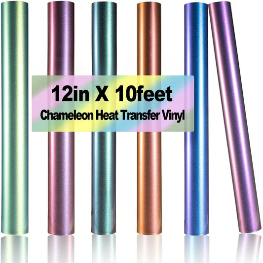 Cricut-kompatibel: Chamäleon HTV-Flexfolie mit Farbverlauf – 30 x 300 cm – Farbwechsel-Bügelfolie für T-Shirts & DIY-Projekte
