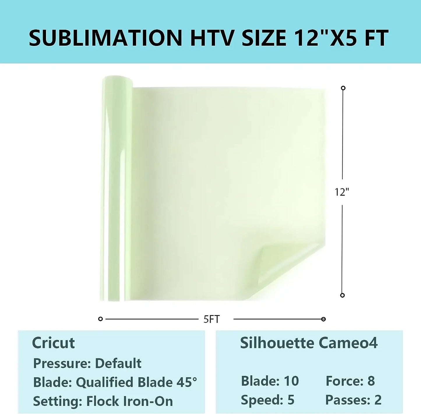 Cricut-kompatibel: Sublimationsfolie für dunkle Stoffe – 30 x 152 cm – Glänzend oder Matt – Waschbeständig & langlebig