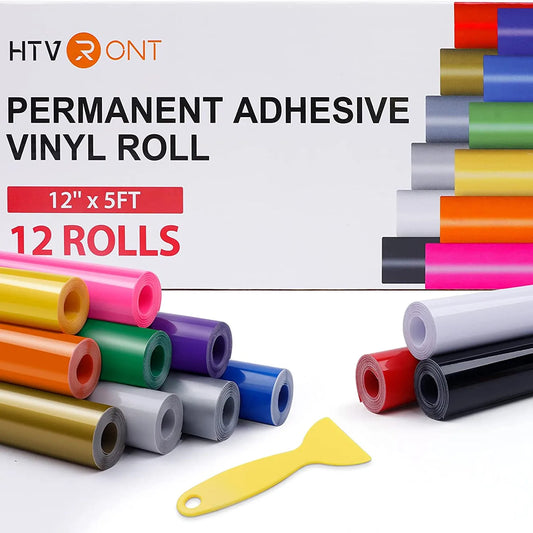 Cricut-kompatibel: 8/12 Rollen Permanent Vinyl – Bunte Plotter-Klebefolie 12x152 cm für Tassen, Gläser, Handyhüllen & mehr