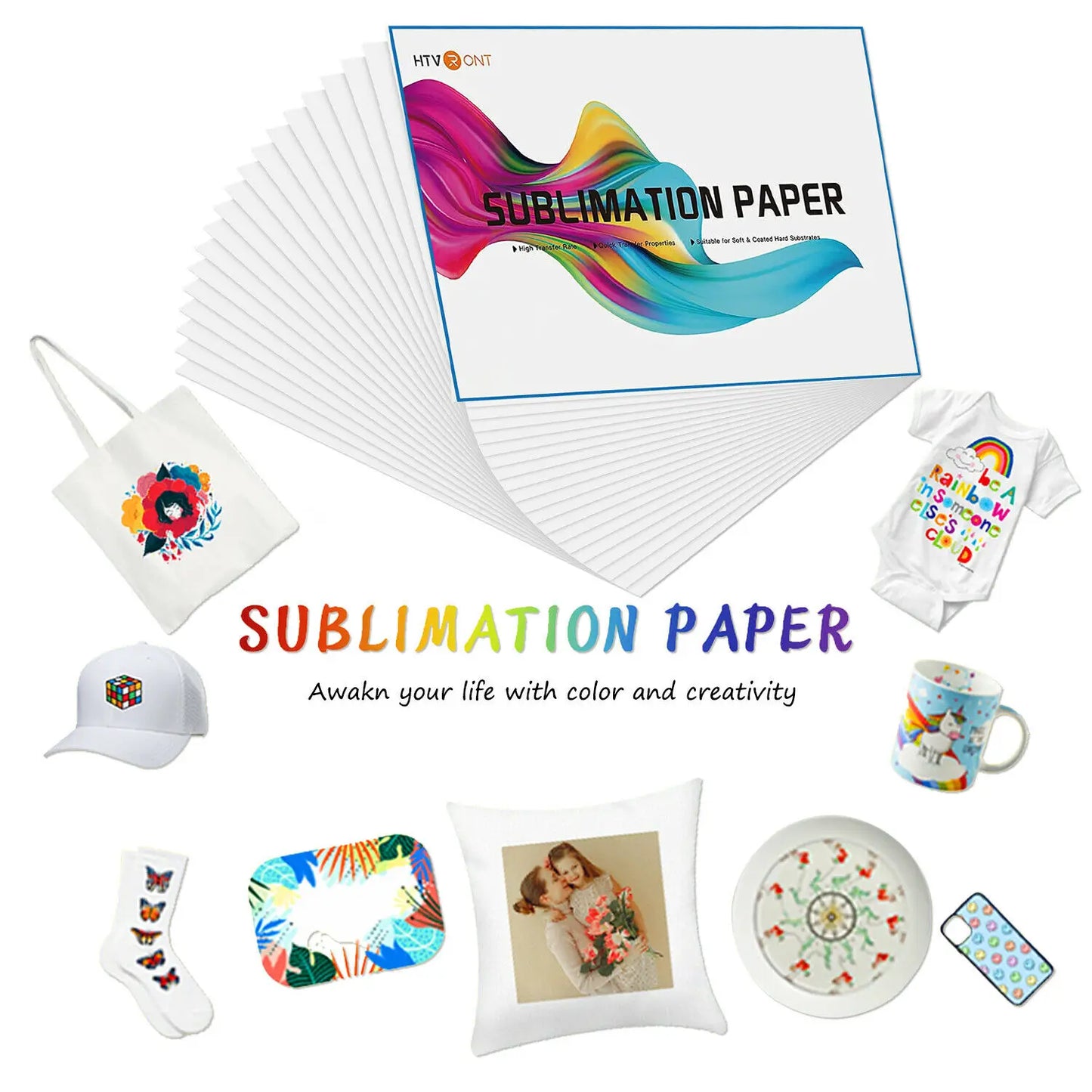 Cricut-kompatibel: 150 Blatt Sublimationspapier – A4 (21 × 29,7 cm) – 120 g Transferpapier für Plotter, T-Shirts & Textildruck