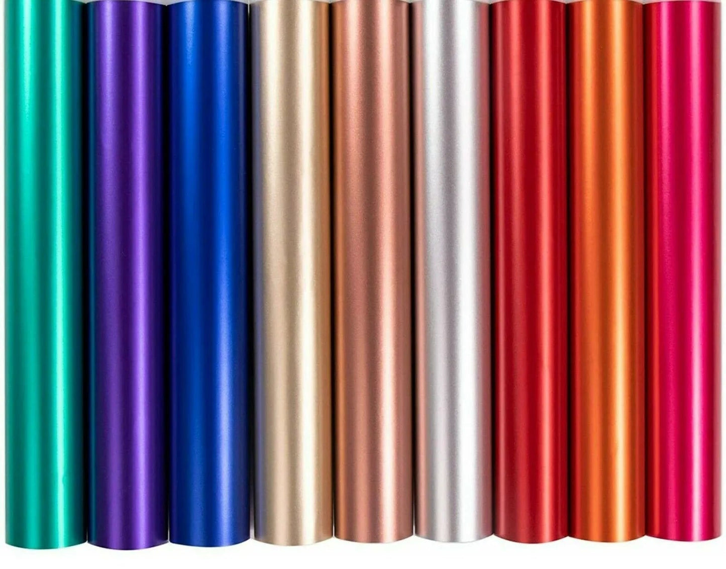 Cricut-kompatibel: 9 Bogen Matte Metallic Permanent Vinyl – 30,5 × 30,5 cm – Selbstklebende Folie für Plotter & DIY-Deko