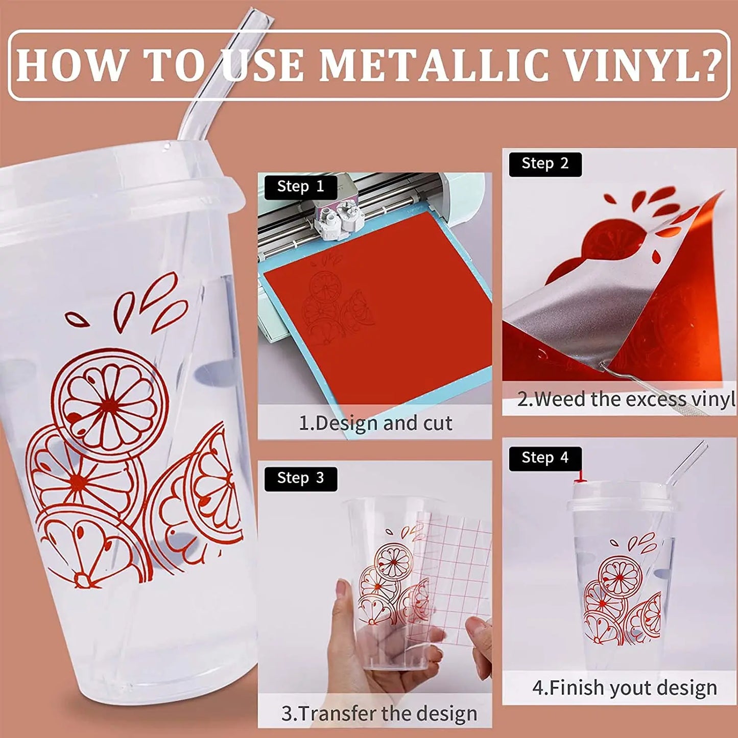 Cricut-kompatibel: 9 Bogen Matte Metallic Permanent Vinyl – 30,5 × 30,5 cm – Selbstklebende Folie für Plotter & DIY-Deko