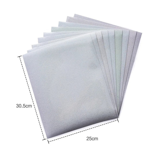 NEU! Cricut-kompatibel: 9er-Bundle – UV-reaktives Glitzer-Wärmeübertragungs-Vinyl, 30,5 x 25,4 cm – Farbwechselnd bei Sonnenlicht – HTV Folien-Set für Plotter & Wärmepresse