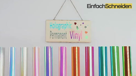 Cricut-kompatibel 12 Bögen Holografische Klebefolie – Permanent Vinyl für Plotter (30,5 × 30,5 cm)