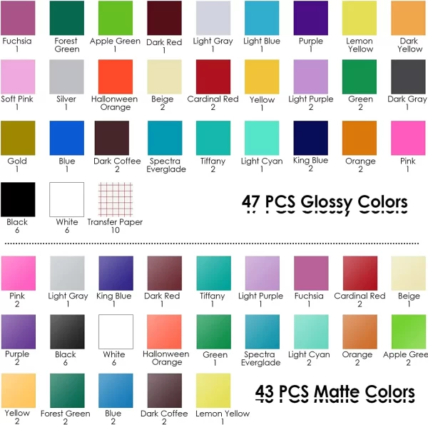 Cricut-kompatible – 30X30cm Selbstklebende Vinylfolien, Permanente Aufkleber und Transferfolie 80/100 Stück - Image 2