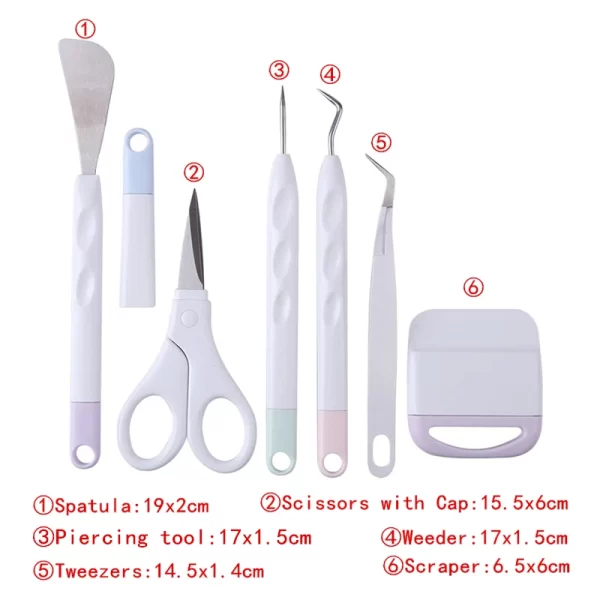 Cricut-kompatibles 6-teiliges Set Handwerk-Vinyl-Unkrautwerkzeuge – Sammelalbum, DIY-Silhouette, Relief-Tool-Kit für Cricut Maker, Silhouetten-Handwerkzeuge - Image 6