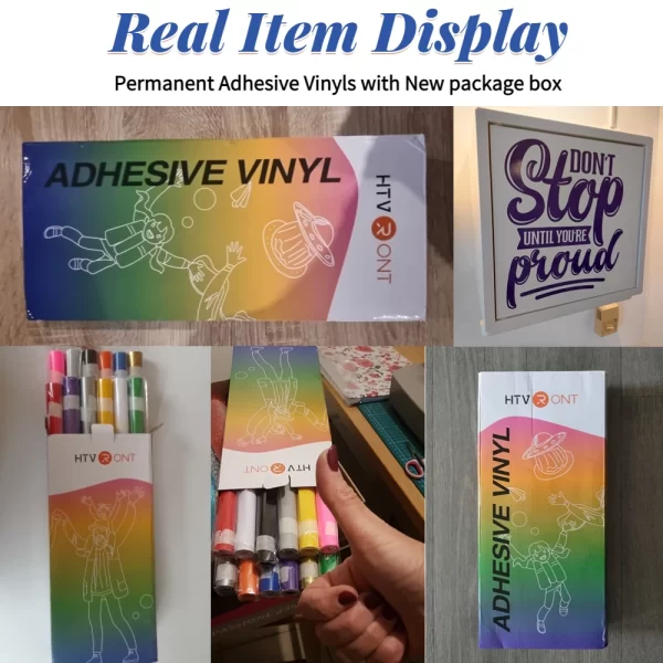 Cricut-kompatible 12/8 Pack HTVront – 12 in x 5 ft Mehrfarbige Permanente Selbstklebende Vinylrollen für Cricut Maker, Cricut Explore und Cricut Joy, Cricut-Basteln, DIY-Tassen, Glas, Handyhüllen, Wohnkultur, Geschenkideen - Image 2