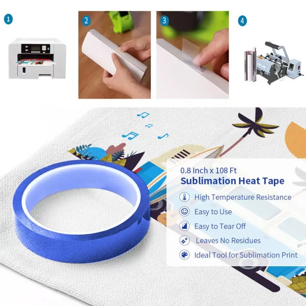 Cricut-kompatibles 0,8 Inch x 108 Ft Sublimation Wärmebeständiges Hochtemperatur-Band für Infusible Transfer Ink Film, Wärmeübertragungs-Vinyl - Image 4