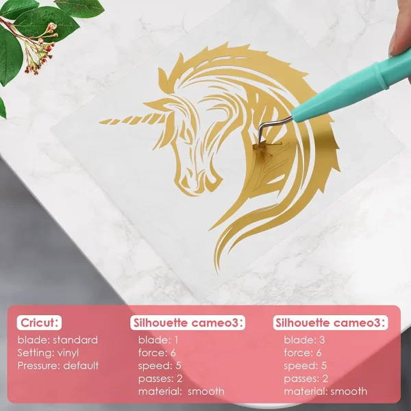Cricut-kompatible – 30X30cm Selbstklebende Vinylfolien, Permanente Aufkleber und Transferfolie 80/100 Stück - Image 5