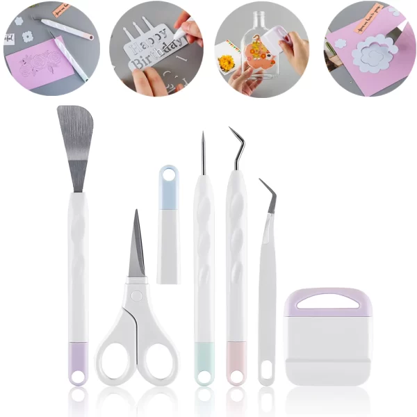 Cricut-kompatibles 6-teiliges Set Handwerk-Vinyl-Unkrautwerkzeuge – Sammelalbum, DIY-Silhouette, Relief-Tool-Kit für Cricut Maker, Silhouetten-Handwerkzeuge