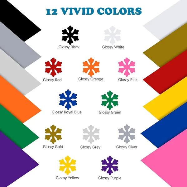 Cricut-kompatible 12/8 Pack HTVront – 12 in x 5 ft Mehrfarbige Permanente Selbstklebende Vinylrollen für Cricut Maker, Cricut Explore und Cricut Joy, Cricut-Basteln, DIY-Tassen, Glas, Handyhüllen, Wohnkultur, Geschenkideen - Image 3