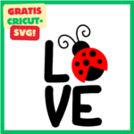 Cricut-kompatibel – Valentinstag LOVE SVG mit Marienkäfer
