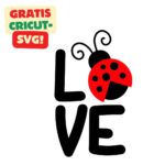 Cricut-kompatibel – Valentinstag LOVE SVG mit Marienkäfer