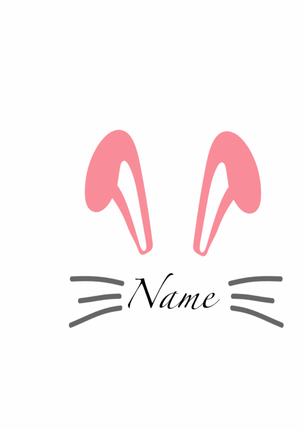 Cricut-kompatibel – Osterhasen-Gesicht mit personalisiertem Namen SVG ★★★☆☆
