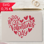 Cricut-kompatibel – Happy Valentine's Day Herzform SVG
