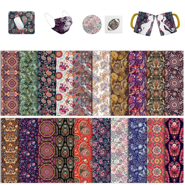 Cricut-kompatibel – 20 Stück Infusible-Ink-Bundle (30x30 cm)