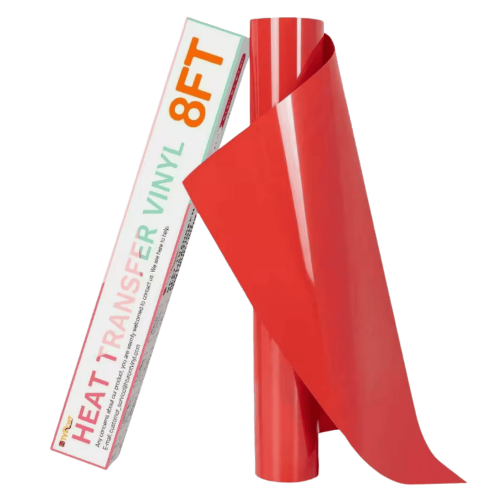 Cricut-kompatibel Plotter HTV Flexfolie Rot – 2,44 m Aufbügel-Folie für Textilien