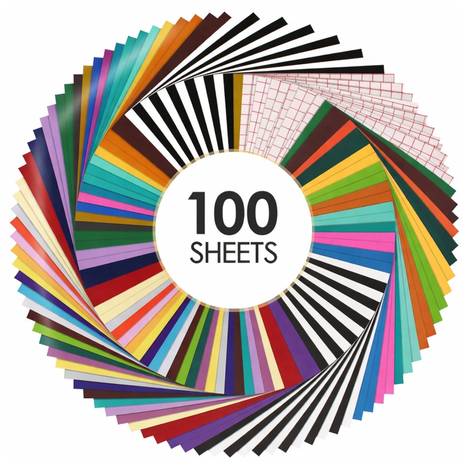 Cricut-kompatibel Plotter Selbstklebende Vinylfolien 30,5 x 30,5 cm – 100 Blatt Set inkl. Transferfolie