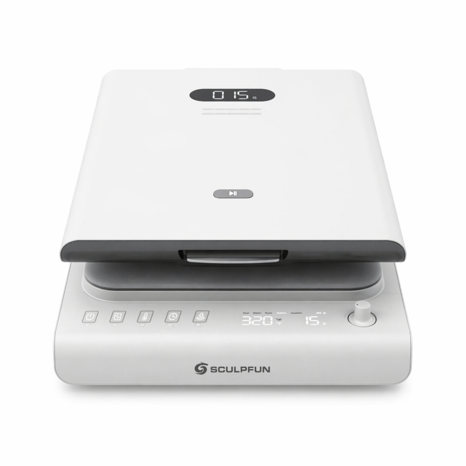 Auto-Press Weiß 38,1 × 38,1 cm – Heizpresse für HTV & Plotterfolien