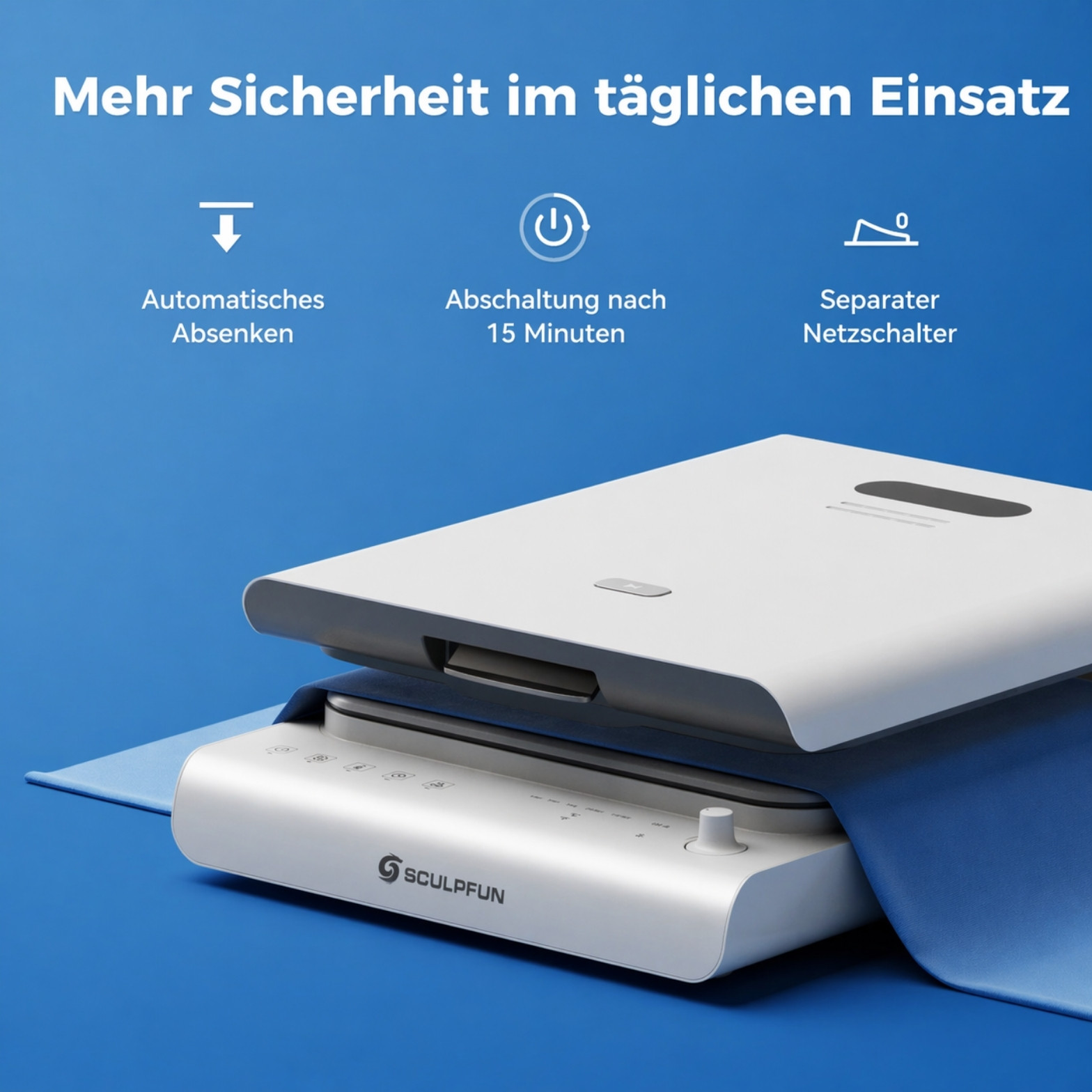 Auto-Press Weiß 38,1 × 38,1 cm – Heizpresse für HTV & Plotterfolien – Bild 2