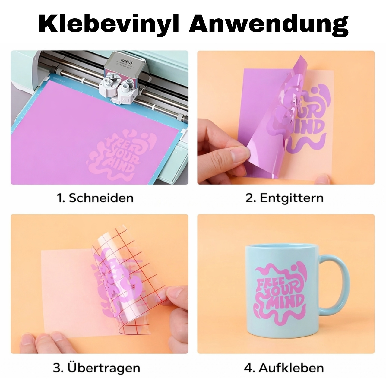 Cricut-kompatibel Plotter Vinyl 30,5 x 30,5 cm – 40er Set Permanent Klebefolie, 29 Farben – Bild 3