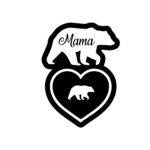 Mama und Baby Bär SVG mit Herzmotiv | Cricut-kompatibel