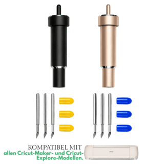 8-teiliges Cricut-kompatibles Klingenset – Fine-Point- und Deep-Point-Klingen mit Gehäusen